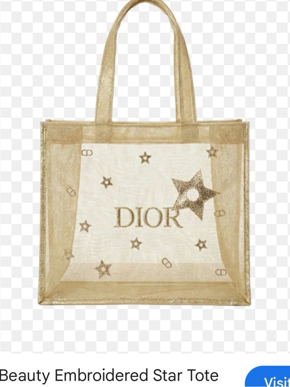 Dior Metallic Gold Star Tote